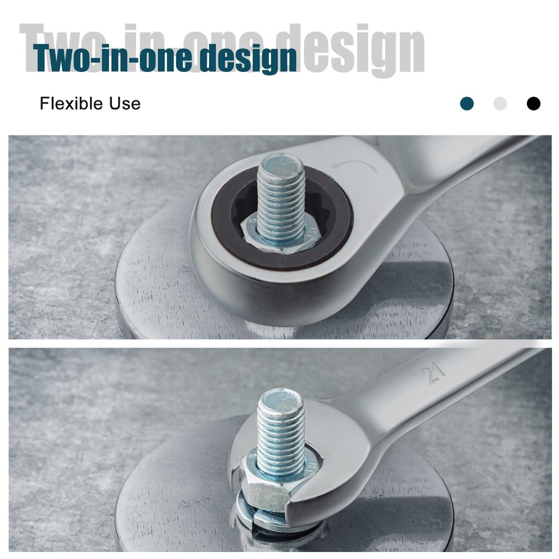 SORAKO Ratchet Spanner 21 mm, Combination Spanner Fixed Head Ratchet