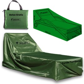 DICAPA Garden Lounger Cover (200 x 75 x 70 cm) Outdoor Waterproof Sun Lounger Covers (Green) Garden Hammock Cover