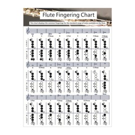 iayokocc Flute Chord Chart, Portable Flute Chord Posters, Durable Fingering Practice White Chord Chart for Flute, Flute Chord Chart Posters for Practice Chord Beginner, Flute Accessories(Size:S)