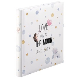 Hama Baby Album "To The Moon" (Baby Photo Album with 60 Pages for Girls and Boys, Children's Photo Book for Approx. 300 Photos, Photo Album for DIY and Gluing with Motif, Album Format 29 x 32 cm)