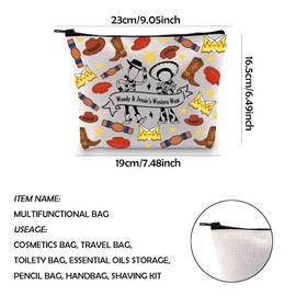 WCGXKO Movie Fans Gift Woody & Jessie's Western Wear Makeup Zipper Pouch Bag for Women Girls (Western Wear CA)