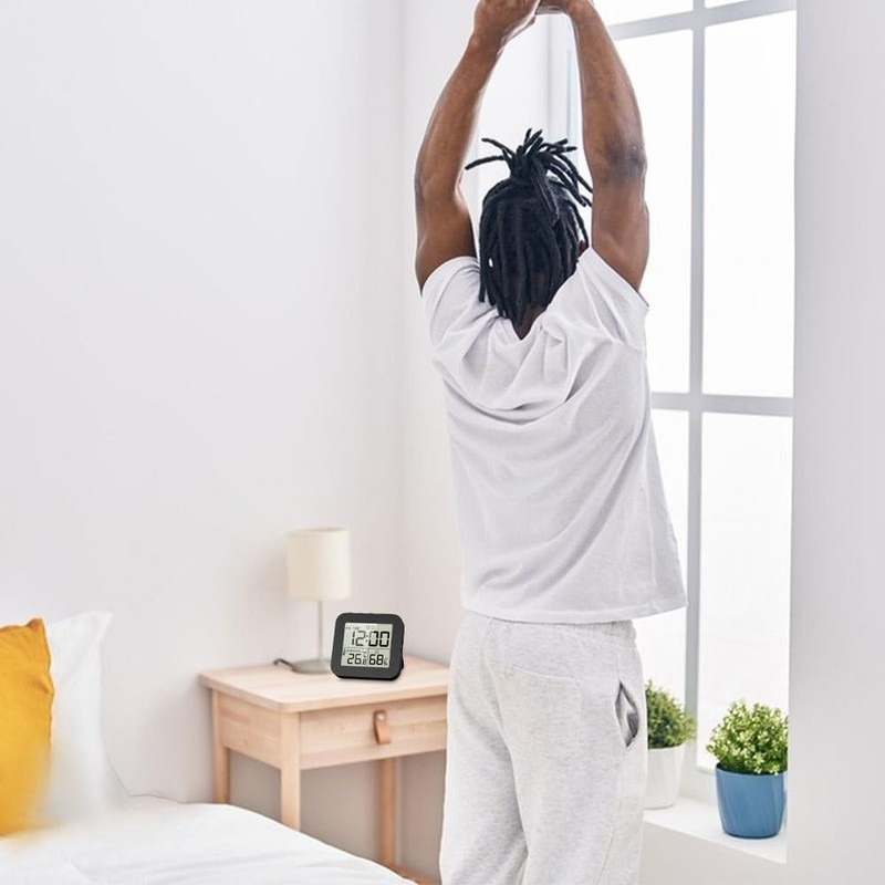 DONGKER Digital Alarm Clock, Intelligent Travel Alarm Clock with Temperature,