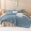 Andency Greyish Blue Oversized King Comforter 128''x120'', 3 Pieces Soft