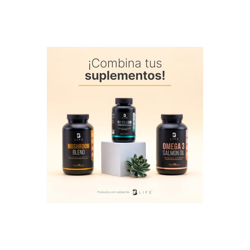 B Life Mezcla de Hongos Adaptogenos con 180 cápsulas