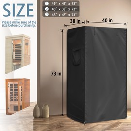 Iceberg Elf Outdoor Sauna Cover 420D Heavy-Duty Waterproof Durable Protector, Fits 40"x38"x73" U/V & Weather-Resistant for Year-Round Protection