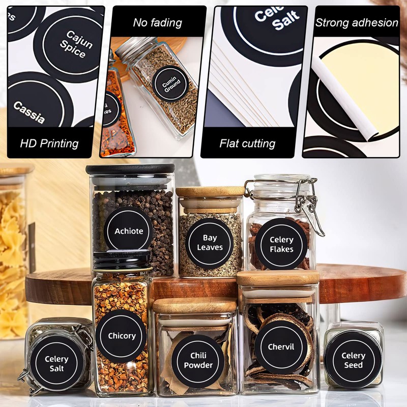 Spice Jar Labels, 180 Pcs Kitchen Jar Stickers, Seasoning Labels