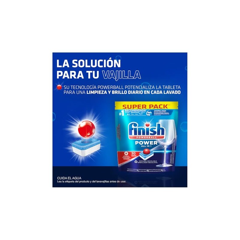 Finish® Tabletas Lavavajillas Powerball All in One Max 30 Tabs