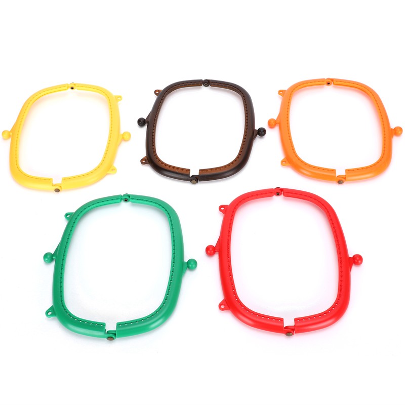 5Pcs Purse Frame Semicircle Candy Colors Curved Plastic DIY Bag