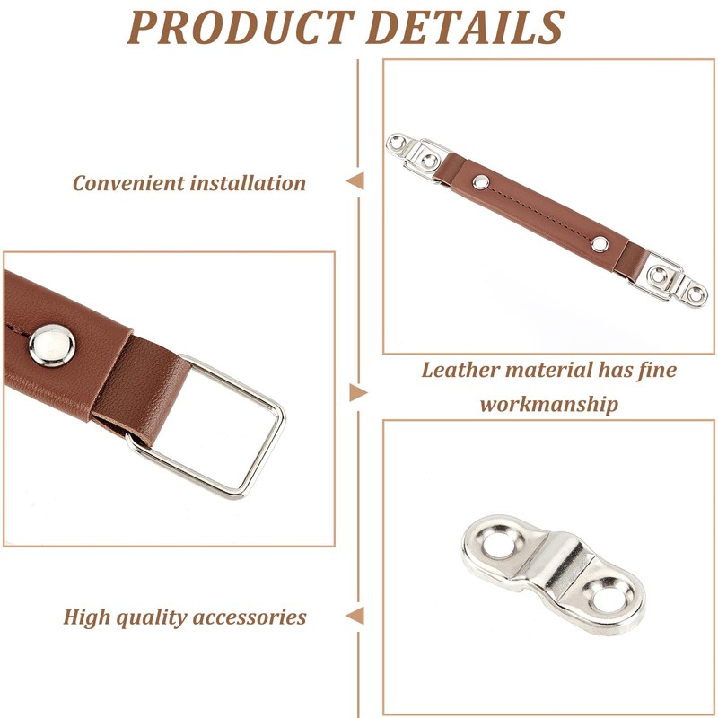 WADORN Pack of 6 Leather Luggage Parts Handle, 5.75" Luggage