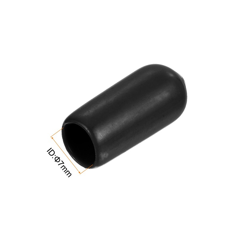 sourcing map 25pcs Rubber End Caps 1/4"(7mm) ID Vinyl Round