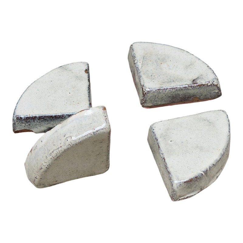 Teramico Saucer Feet for Flower Pots/Planters Blue Anthracite White Stoneware
