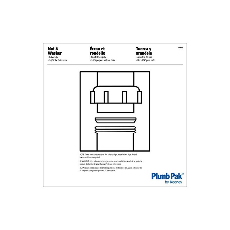 Plumb Pak PP956 Wing Nut Slip Joint 1 1/4-inch Washer,