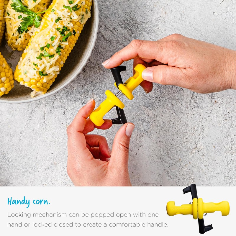 Dreamfarm Lockorns Super Secure, Easy-to-use, & Mess-Free Anchor-Lock Corn Cob