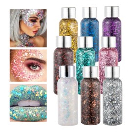 Body Glitter Maquillaje Cabello Cuerpo Brillos Colores 1pz F