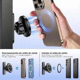 Soporte Magnético para Celular Gym, Anillo Metálico Magnético, Ajustable 360°, Adecuado para Gimnasios, Carritos De Golf Y Automóviles, Accesorio Deportivo Unisex