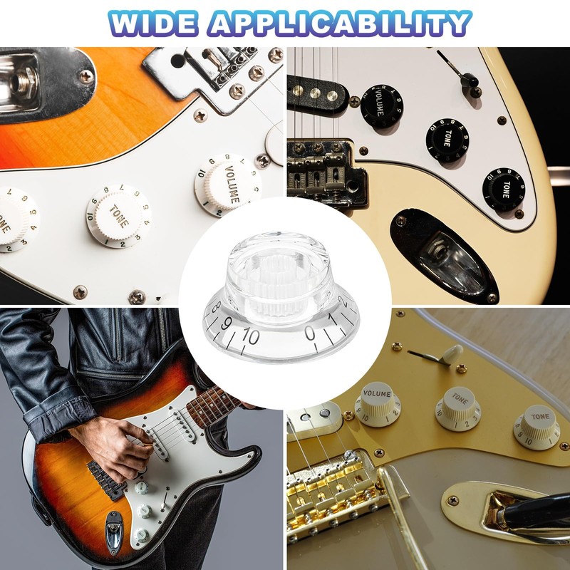 sourcing map 4PCS Guitar Top Hat Bell Knobs, Volume Tone