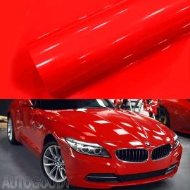 AUTOGOODY 12" x 60" Super Gloss Red Vinyl Film Wrap Sticker Air Bubble Free 1ft x 5ft