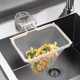 VERCCO Triangular Corner Draining Net Holder, Strong Suction Cups, Sankaku Corner, Drainage Net, Foldable, No Triangular Corners, Garbage Strainer for Kitchen, Garbage Disposal, Drainage Net, Includes