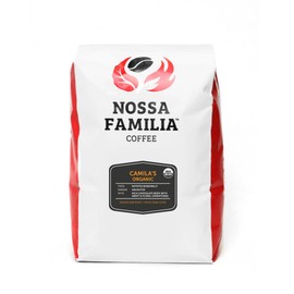 Nossa Familia Organic Italian Roast Coffee - Medium-Dark - Fair Trade Whole Coffee Beans - Smooth Balanced and Low Bitterness - Sourced from Small Peruvian Farms - Camila's Organic Italian Roast 2lb