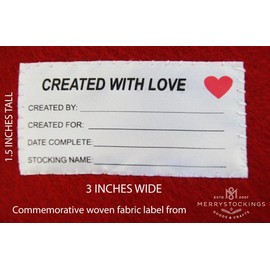 Created with Love Stocking Kit Label for Bucilla Stockings