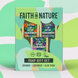 Faith In Nature Natural Handmade Soap Gift Set, Vegan and Cruelty Free, No SLS or Parabens, 3 x 100 g