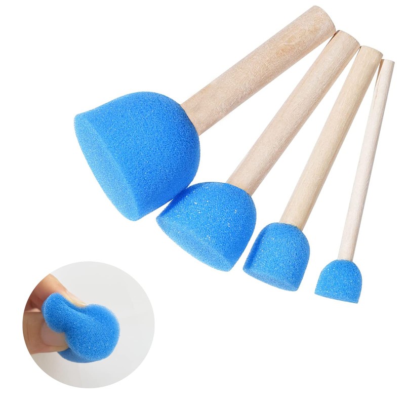 WAFJAMF 20-Pieces Assorted Size Round Sponges Brush Set, Paint Tools
