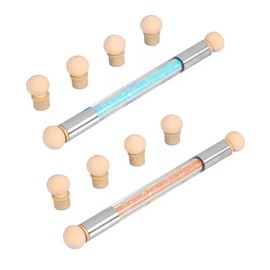 HAMILO Nail Art Tool, Gel Nail Sponge Pen, Replacement Sponge Included, Set of 2 Colors (Blue x Orange)