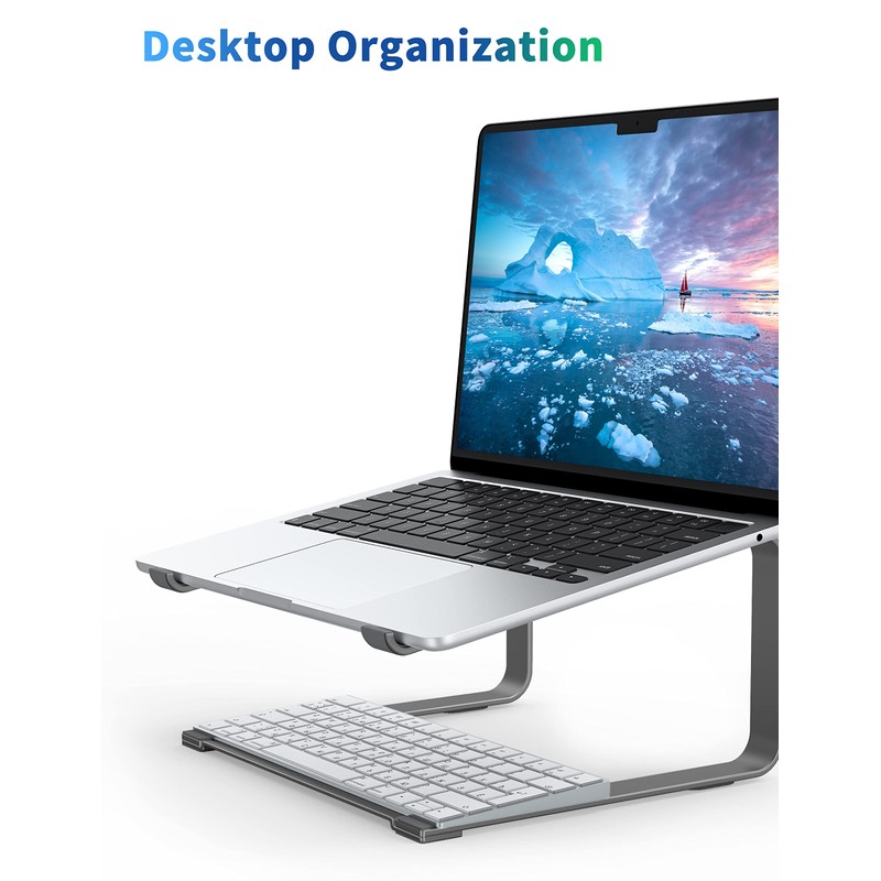 SOUNDANCE Laptop Stand for Desk, Metal Computer Riser, Heavy Stable