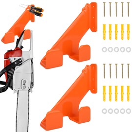 Zhaoyao 2Pcs Chainsaw Holder Wall Mount Bracket Secure Storage with No Wobble Design, Scratch-Proof Hooks & Rust-Resistant Coating for Garage, Shed, Workshop
