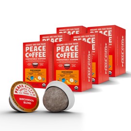 Peace Coffee Birchwood Coffee Pods | Breakfast Blend, Medium Roast | Organic Fair Trade | Shade Grown, Fresh Roasted | 72 Count