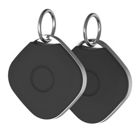 Air Tracker Tags 2 Packs,Smart Bluetooth Tracker Key Finder Compatible for Apple Find My (Support iOS Only) iOS Location Tracker for Keys, Wallets, Luggage, Pets, Cars （Support Voice Siri）(Black)