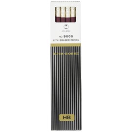 Hokusetsu Pencils, Premium Eraser Pencils, HB #9606, 1 Dozen (19606)