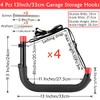 Heavy Duty Garage Storage Hooks, 33cm Arm Large Wall Mount