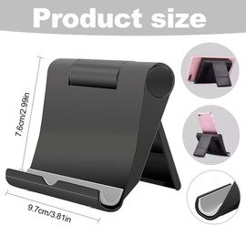 QEDBOJE 2 Pack Foldable Adjustable Phone Holder Compatible with Smartphones