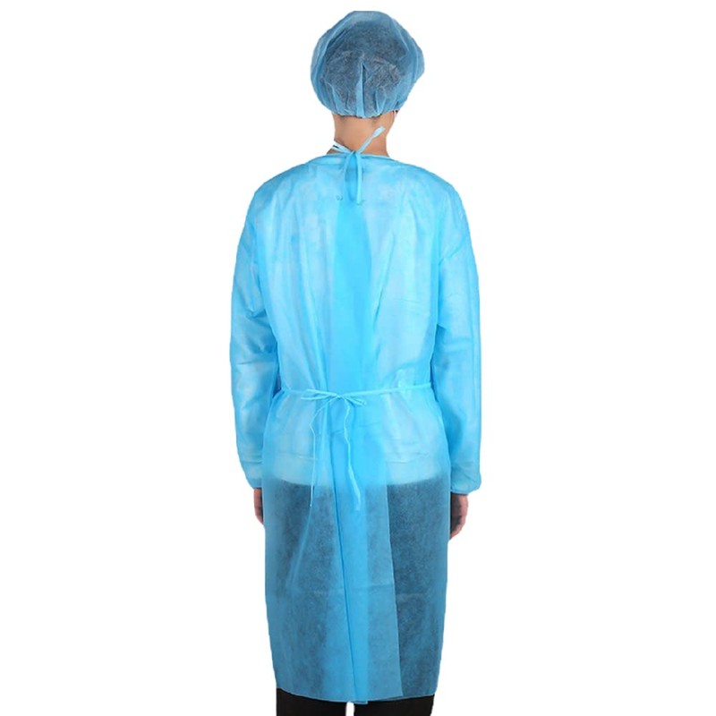 KOVIDSUN PP Isolation Gown, One Size Fits Most, Elastic Cuffs,