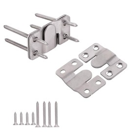 Furniture Flush Mount Bracket- Headboard Wall mount Hardware- Large Picture Hangers- Heavy Duty photo Frame Hook- Stainless Steel Interlocking Z Clips for Display Art Gallery (2 Sets)