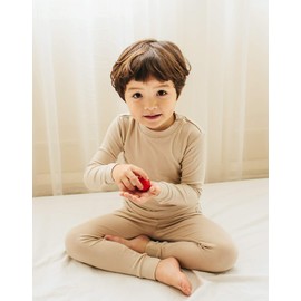 VAENAIT BABY Kids Long Sleeve Modal Sleepwear Pajamas 2pcs Set Modal Beige JS