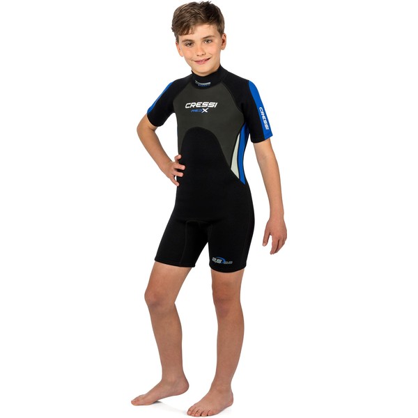Cressi Unisex Med Junior 2.5mm Cressi Boy s Shorty Wetsuit Black Blue X Small 6 7 Years, Black Blue, X-Small - Years UK