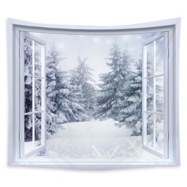 Forest Tapestry Wall Aesthetic Scenery Wall Tapestry,Mountain Tapestries,for Home Office Dorm Indoor and Outdoor Decoration Large Size 59(W) x59(L) Inch (GT150-1)