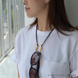 R-days Daikanyama Glasses Holder, Horseshoe Buckle, Necklace, Sunglasses, Unisex, Glass Holder, Leather, Made in Japan, Zinc, Nickel, Silver, Brass