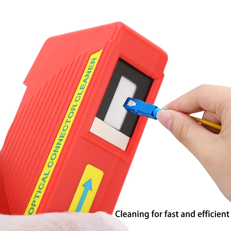 Red Optical Fiber Cleaning Box Compact Lightweight SC FC LC