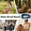 6Pcs Wide Floral Boho Headbands for Women - Elastic Non