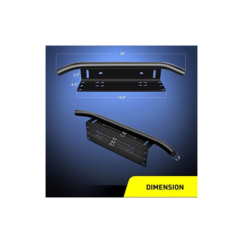 Nilight - 90021B Light Bar Mounting Bracket Front License Plate