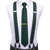 Hi-Tie Men's Suspenders and Tie Set Adjustable Y Braces and