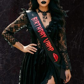 Birthday Vamp Sash, Gothic Emo Birthday Girl Sash, Vampire Don't Age Gift