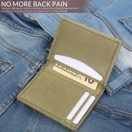 FOXHACKLE Leather Credit Card Wallet for Men and Women, Thin Bifold RFID Blocking Wallet, Slim Front Pocket Minimalist Card Holder Wallet, Small Card Case