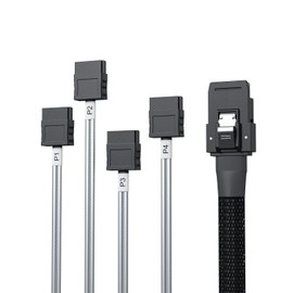 10Gtek Internal Mini SAS 36pin (SFF-8087) Male to 4X SATA 7pin Female Fan-Out Cable, 0.8-Meter (2.6feet)