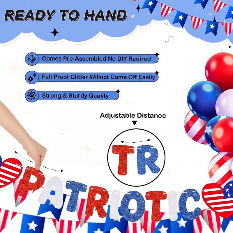 It's Giving Patriotic Banner, Red White Blue 4th of July