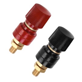 DXNQ 2PCS 1/4" Copper Battery Terminal Stud Connector, M6 Remote Pure Copper Battery Power Junction Post Block Kit, 6mm Terminal Binding Post Connectors for RV Car Boat Power