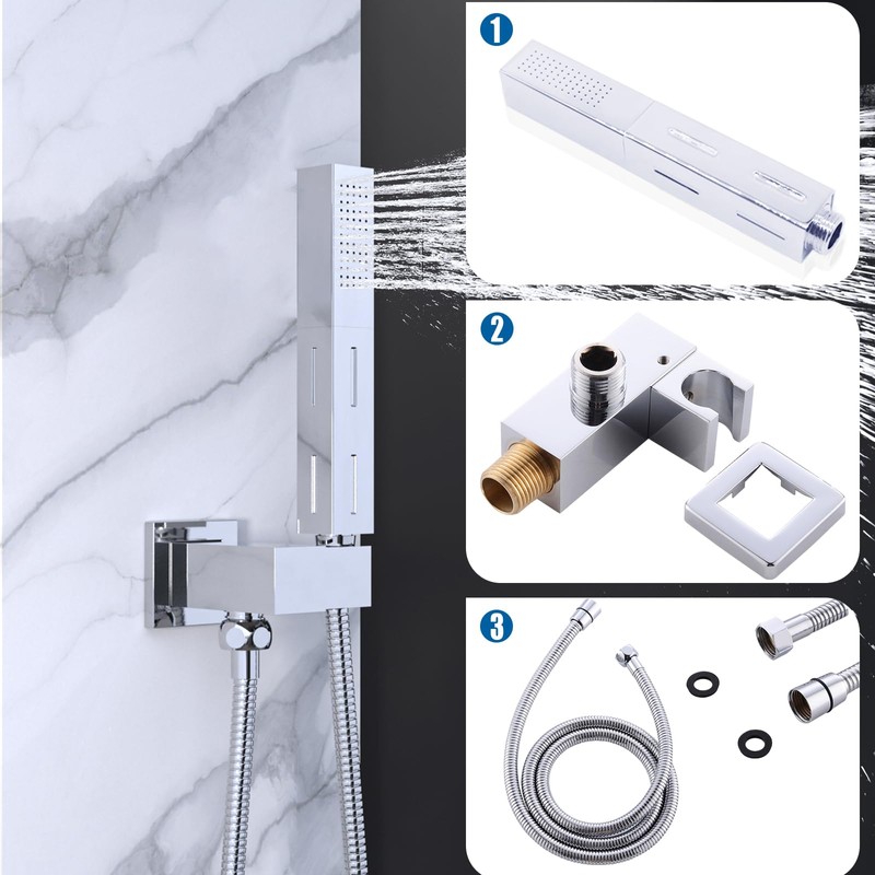 2 Settings Handheld Sprayer High-Pressure Shower Head with 59inch Flexible